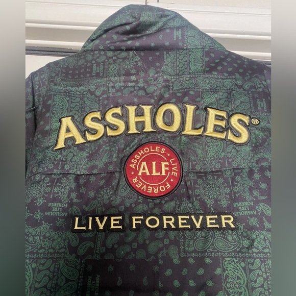 Assholes Live Forever Green Bandana Puffer Jacket Size XL - Picture 5 of 7
